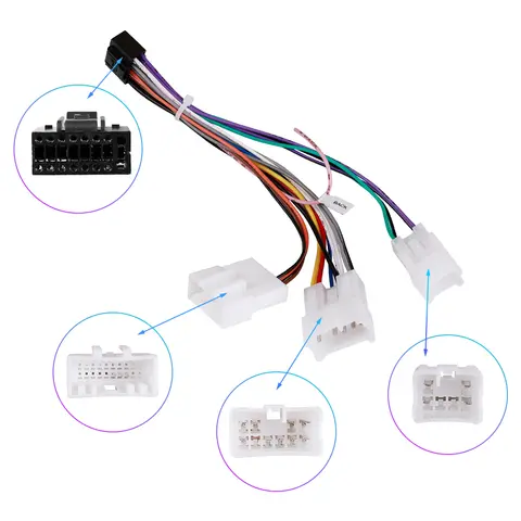 Car Radio Cable Android Multimedia Player Connector 16 Pin Power Wiring Harness for TOYOTA Corolla Fortuner RAV4 VIOS YARIS
