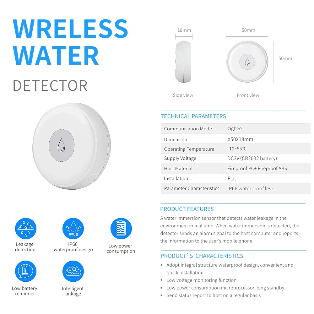 Imagem -06 - Ewelink Home Alarme de Vazamento de Água Sensor de Vazamento de Água Independente Sistema de Alarme de Segurança de Alerta de Inundação Suporte Ziggateway