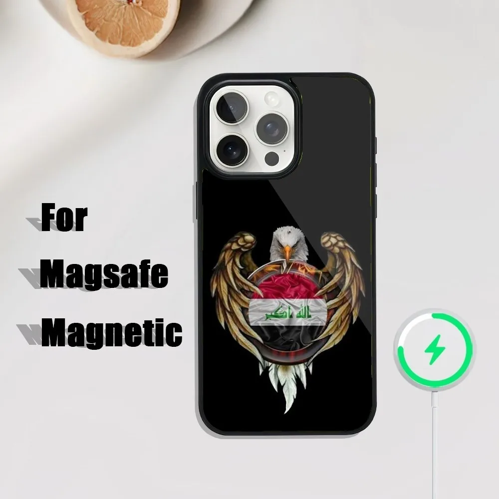 Nation Iraq Flag Phone Case For iPhone 16,15,14,13,12,11,Plus,Pro,Max Mini Magsafe Magnetic Wireless Charging