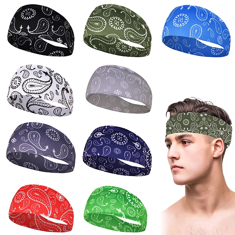 Sports Hair Bands Elastic Yoga Hairbands Absorbing Sweat Headband Women Men Running Fitness Turban Outdoor Gym Head Wrap Bandana