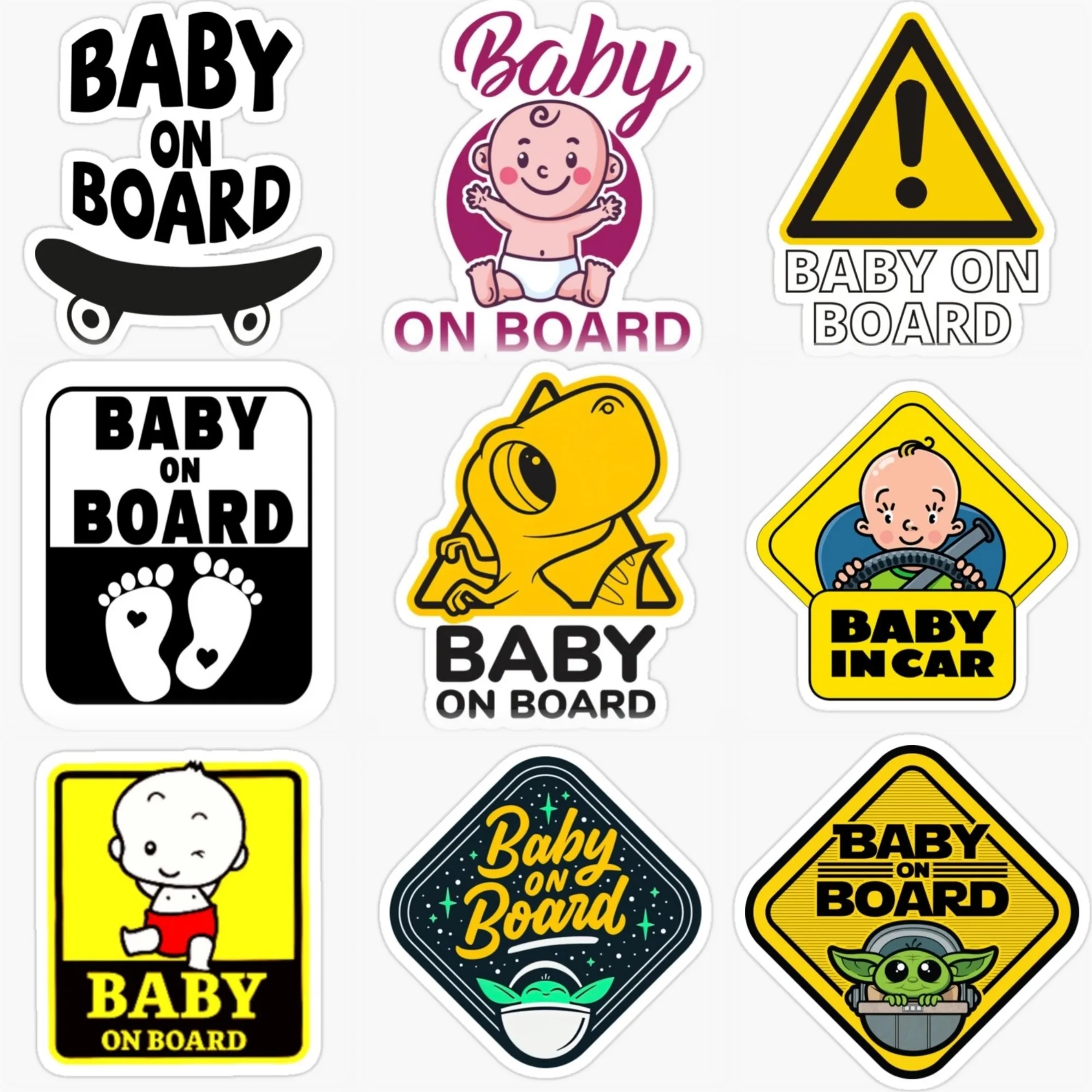 

Creative Baby on Board Warning PVC Sticker for Decorate Car Van Motorcycle Helmet Bumper Window Decal Accessories
