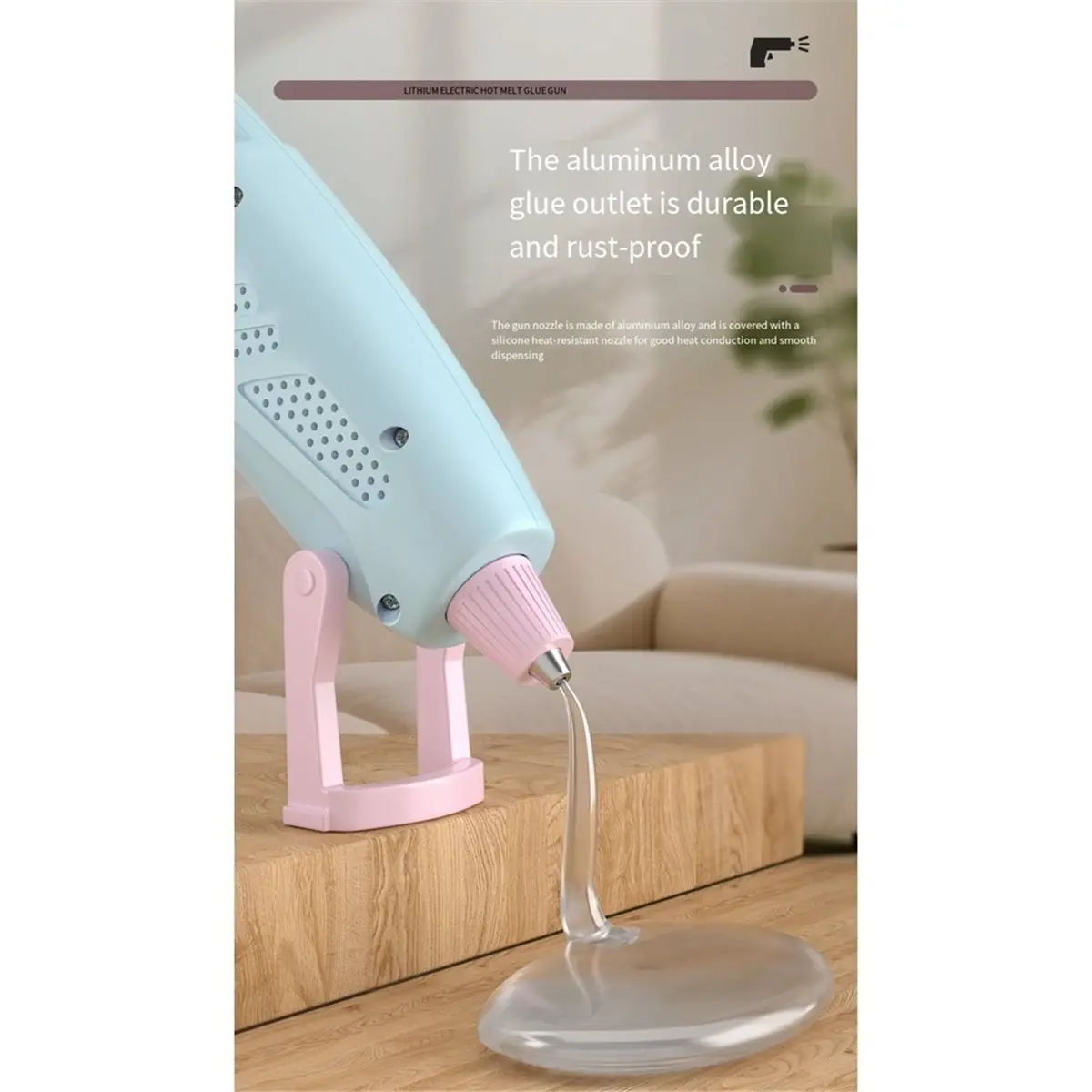 Rechargeable Glue Portable Cordless Hot Silicone 3.7V Type-C Charging 2000mAh Kids DIY Crafts Tools