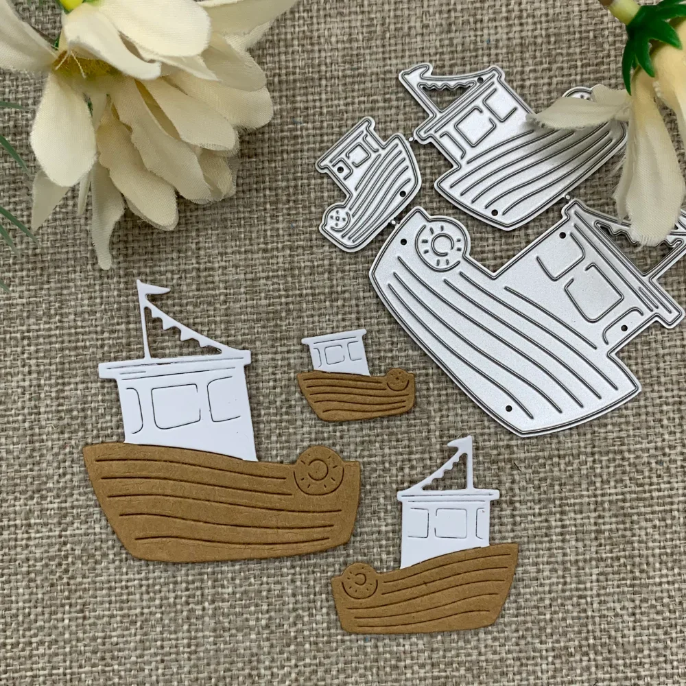 

Fishing ship Metal Cutting Dies Stencils For DIY Scrapbooking Decorative Embossing Handcraft Die Cutting Template