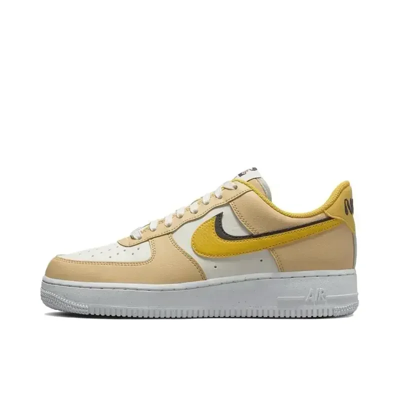 

Мужские и женские кроссовки Nike Air Force 1 Mini Gold, нескользящие, прочные, удобные, легкие, желто-белые