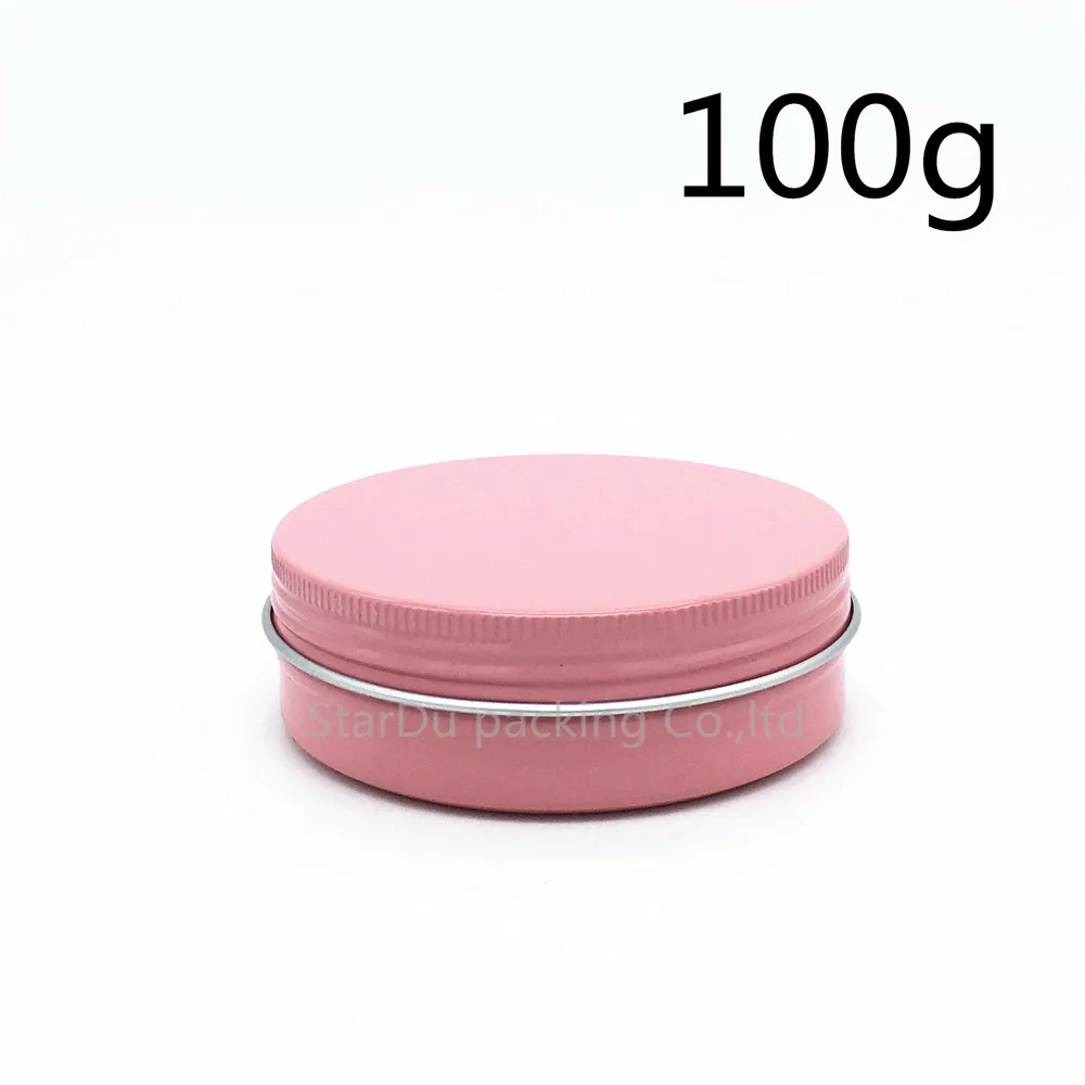 

100Pcs 100g Pink Aluminum Jar With Lid Cosmetic Jars Empty Cosmetic Containers, 100ml Containers Cream Jars