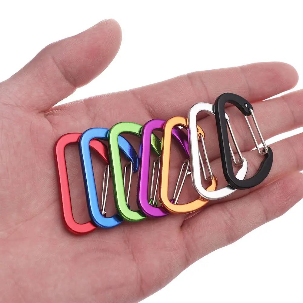 4pcs Aluminum Alloy D-Ring Keychain Carabiner Lock Buckle Hook Climbing Snap Clip High quality Fishing Tool