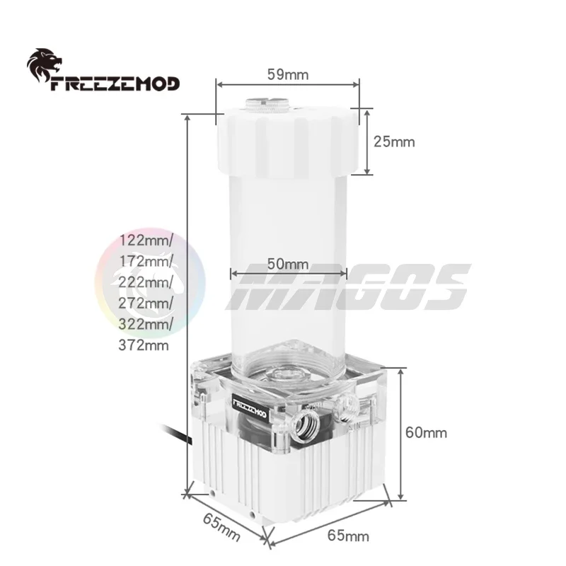 FREEZEMOD PUB-GCDCA2,AIO RGB DDC Pump Reservoir Combo 780L/H Cylinder Water Tank PC Water Cooling Pump