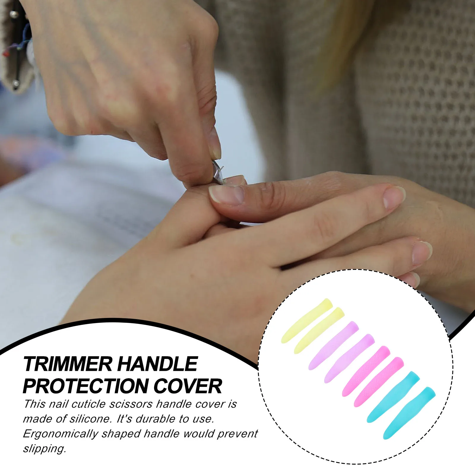 

Cuticle Scissor Handle Cover Dead Skin Shears Protective Silicone Sleeve Slip Resistant Ergonomic Trimmer Nipper Manicure