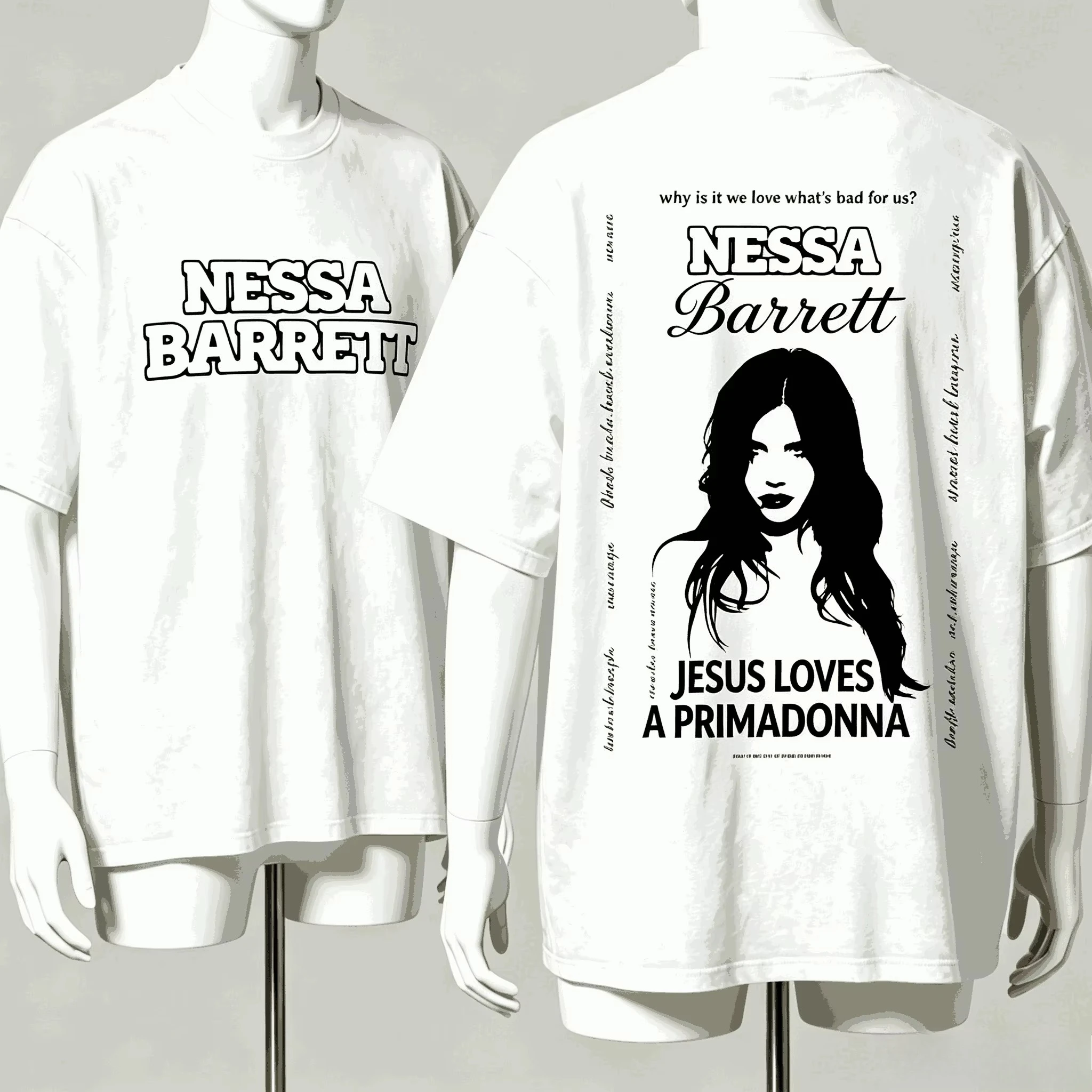 2026 new Nessa Barrett Men's and Women's Loose Short-Sleeved Street Style Casual Comfortable High-Quality T-Shirt