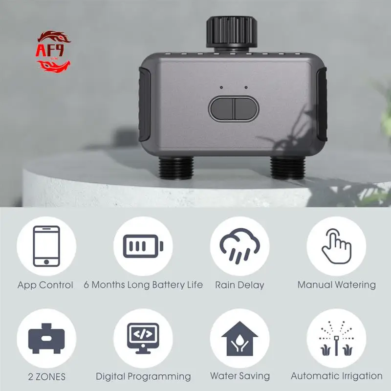 

AF90-Smart 2-зонный поливочный клапан с Bluetooth-контроллером системы орошения сада, автоматический капельный спринклерный клапан