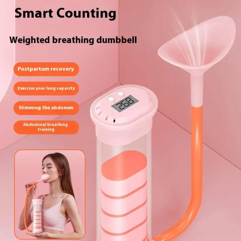 Adjustable Diaphragm Breathing Dumbbell Trainer For Core Strength Facial Toning Lung Capacity Expander