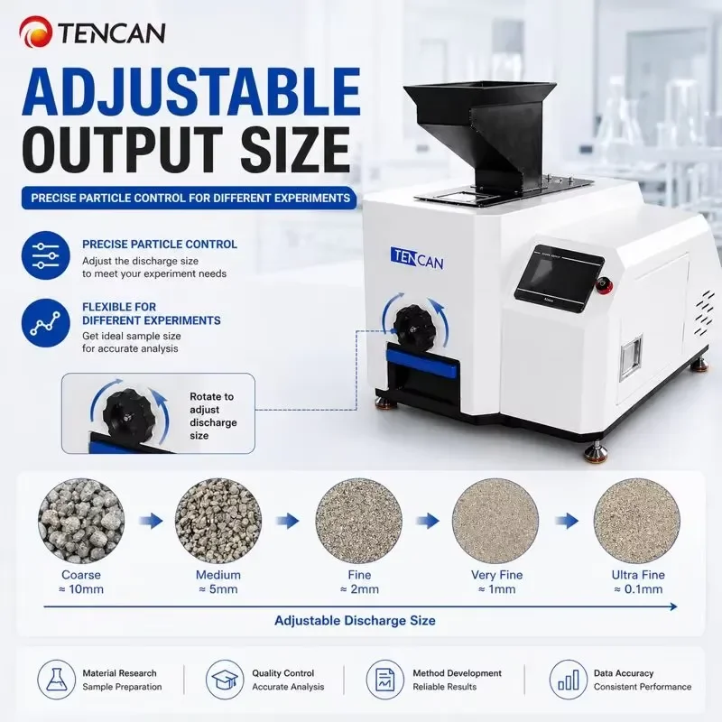 i Electric Compact Laboratory Jaw Crusher Machine for Ore Rock Crushing Adjustable Output Size Coarse Fine Crushing Mini