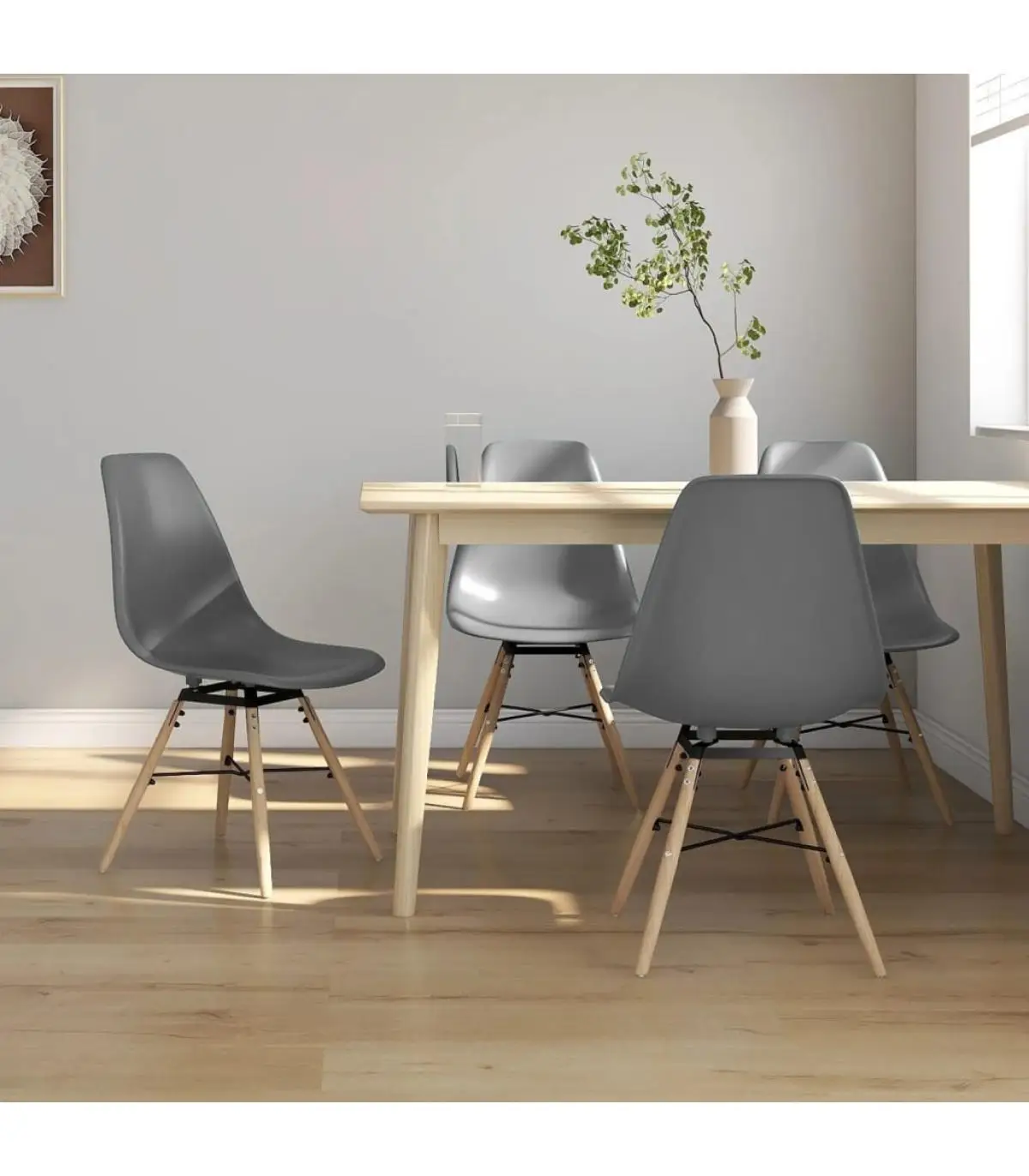 Dining chairs dining chairs 4 units Gray PP