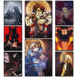 Vintage Adventure Anime Game Castlevania Poster Vampire Cosplay Retro Manga Canvas Painting Wall Living Room Home Decor Fans