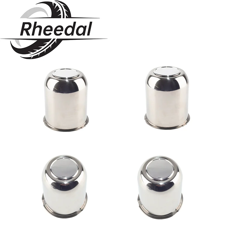 

Rheedal 2/4Pcs 95mm/3.74" Hub 110mm/4.33" H Stainless Push-Thru Center Caps Fits 3.74" Bore 4.33" H For Truck Trailer Wheel Rims