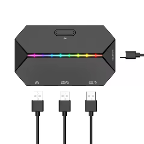 G6L Gaming Keyboard Mouse Converter Portable Wired Mobile Game Controller Adapter for Nintendo Switch/NS OLED/Xbox One/PS4/PS3