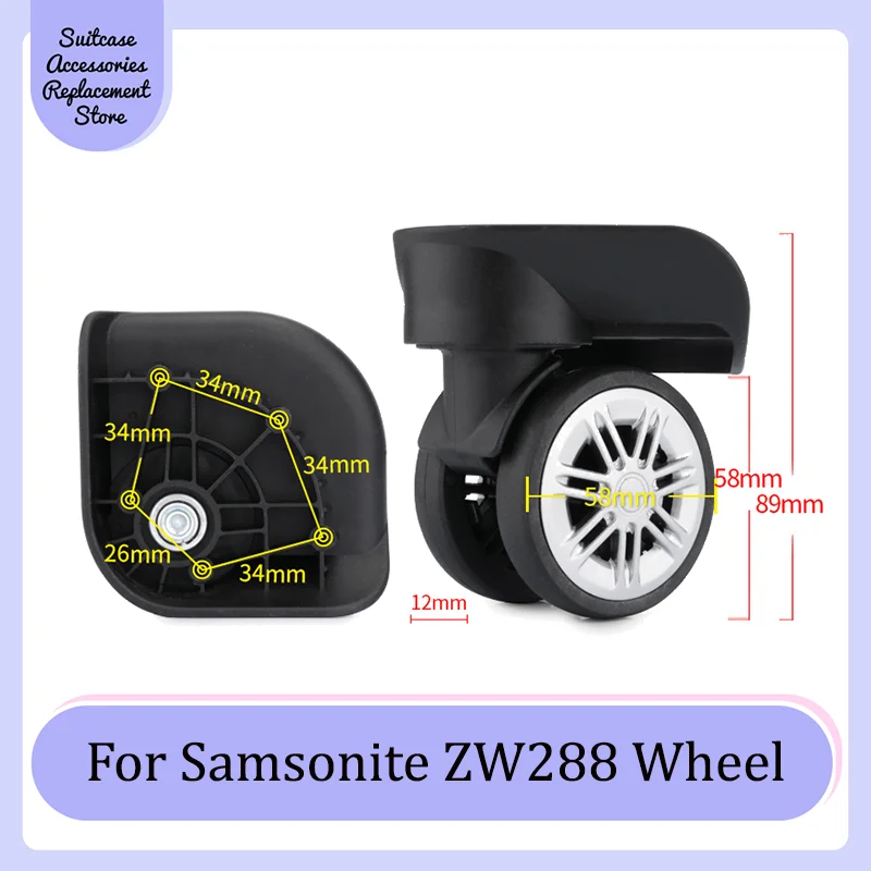 

For Samsonite ZW288 Smooth Silent Shock Absorbing Wheel Accessories Wheels Casters Universal Wheel Replacement Suitcase Rotating