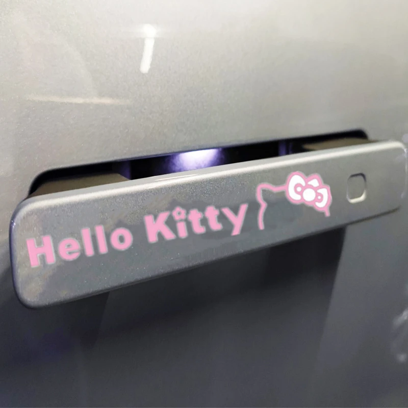 Sanrio Car Door Handle Modification Sticker Kawaii Hello Kitty Fuel Tank Cap Decoration Sticker Children\'s Toy Birthday Gift