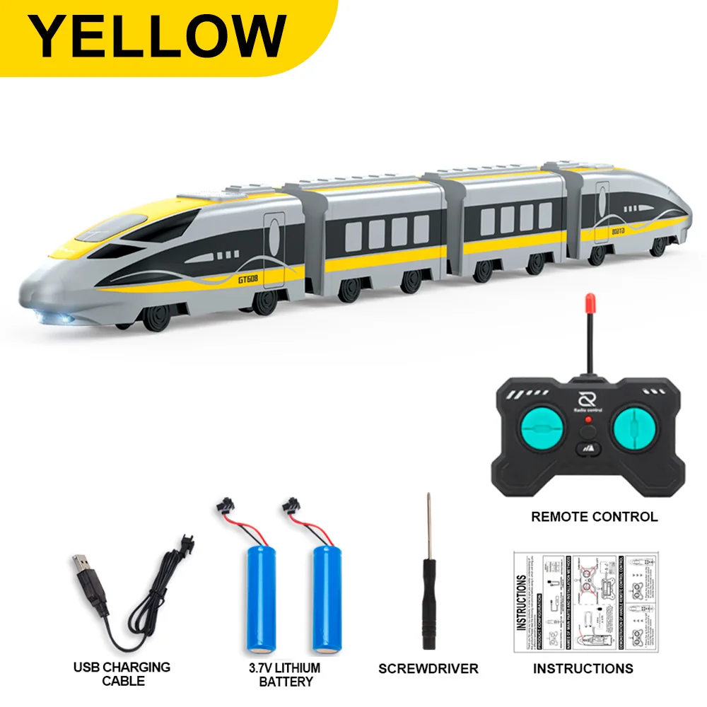 9IMOD قطار سيارة RC عالي السرعة 2.4 جيجا هرتز نموذج سبيكة للتحكم عن بعد مع صوت مقلد وضوء مفكك بحرية