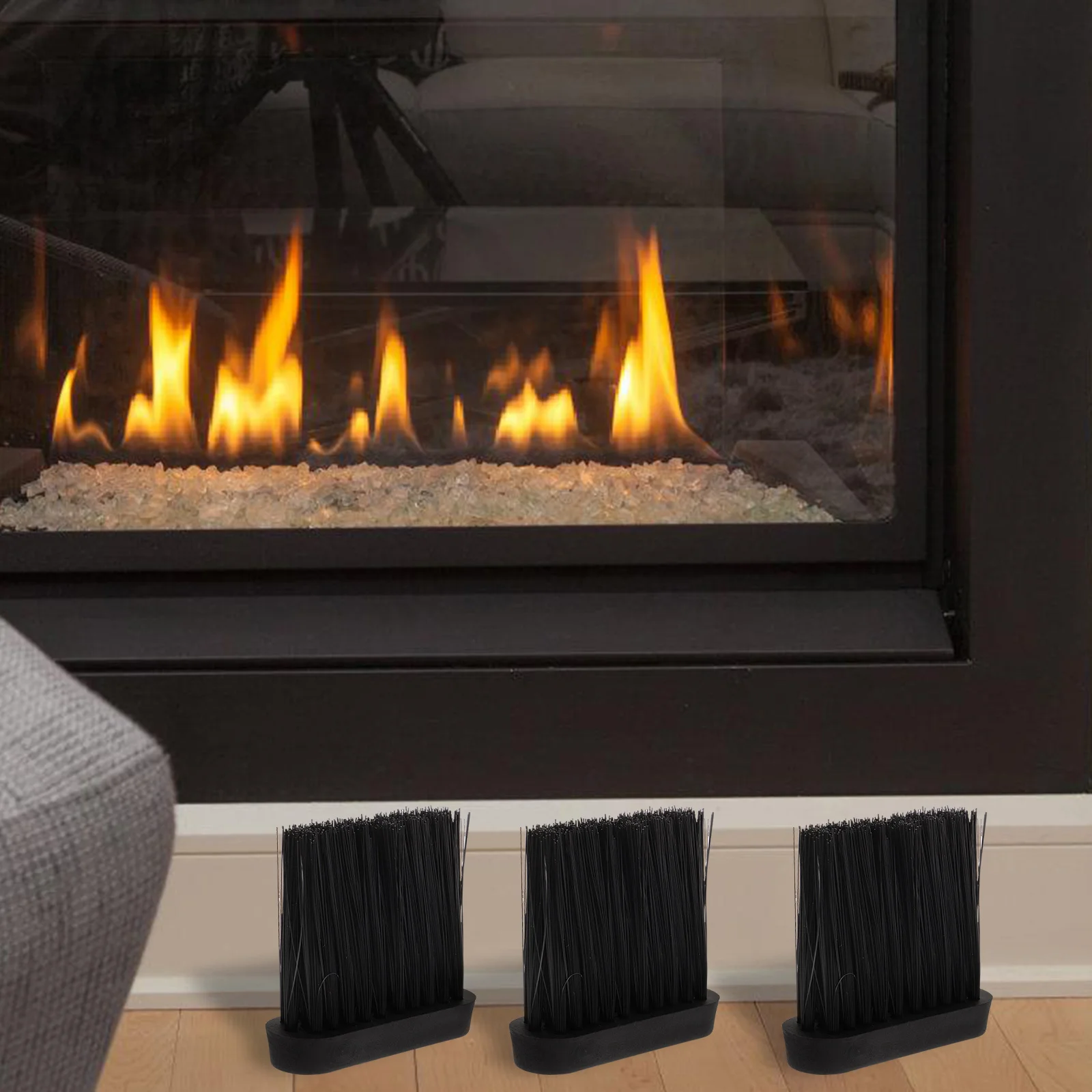 4pcs Fireplace Cleaning Brush Heads Replacement For Kitchen Bench Mantel Dusting Portable Plastic Broom Tool Accessories