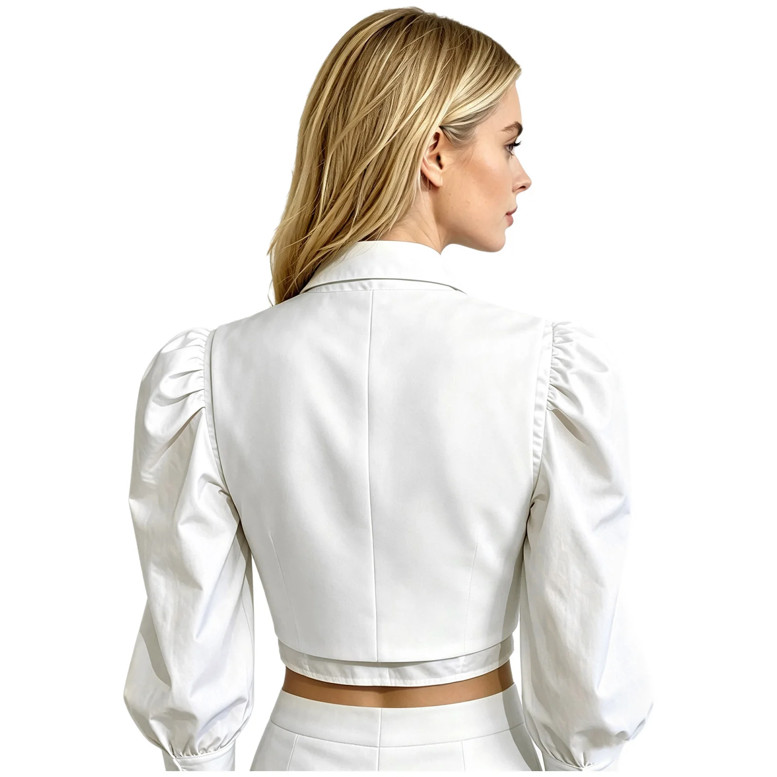 Women Solid Color Casual Formal Suit Vest Sleeveless Button Waistcoat Tops Office Lady Asymmetrical Slim Fit Cropped Blazer Vest