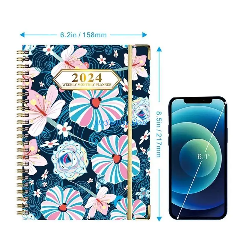 E65E Wirebound Calendar Home Schooling Plan Schedule Ruled Blocks Monthly Calendar