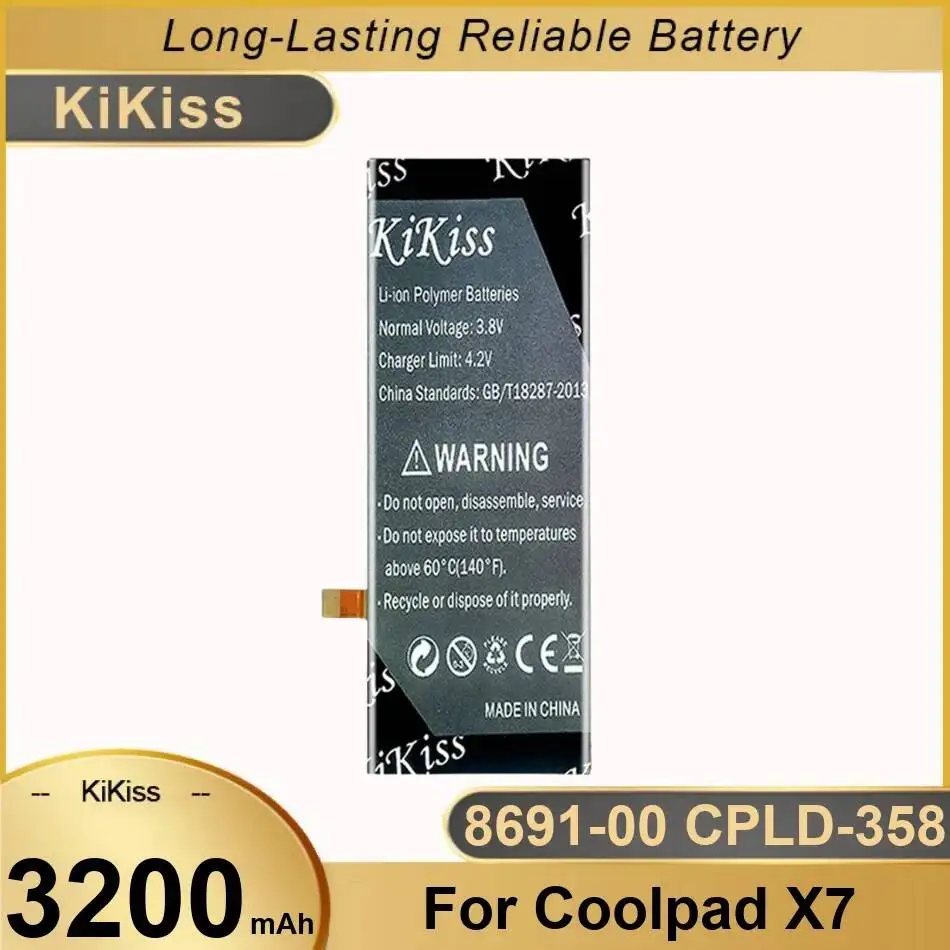 

Долговечная батарея для мобильного телефона 3200 мАч для Coolpad X7 8690-T00 8691-00 Cpld-358 с хорошей работой при низких температурах