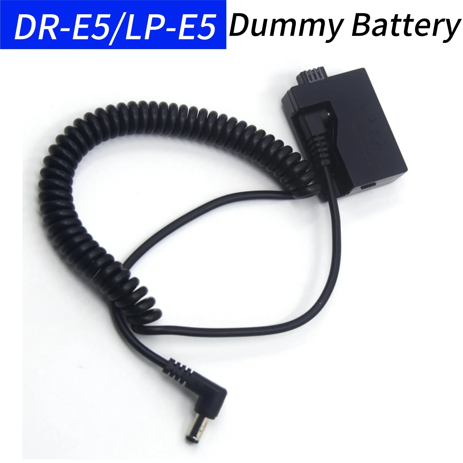 

DR-E5 DC Coupler LP-E5 Dummy Battery&Spring Cable 5.5MM×2.1MM Plug for Canon EOS Rebel XSi XS 450D 500D 1000D Kiss F X2 X3 T1i