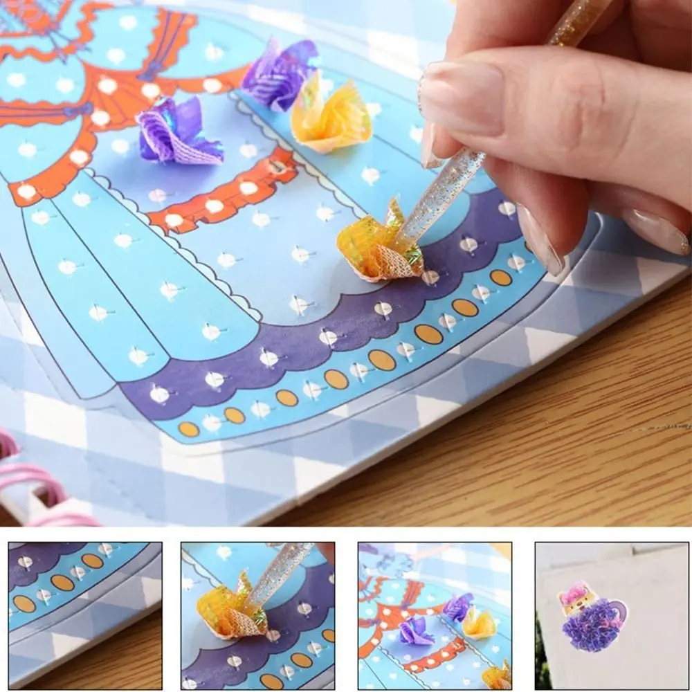 Poke Art DIY Toys Kids Art Education Poke Painting Handmade Diy Toys Childhood Dream Hand-Painted Girl Dress Up Gift