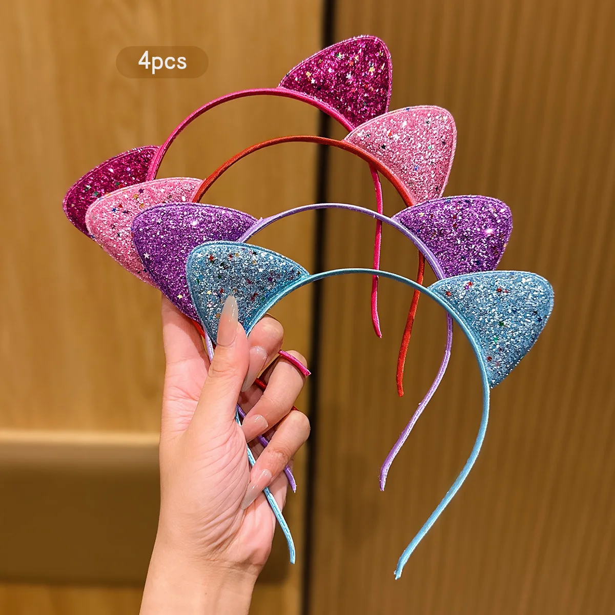 4 Korean version cute Cat's ears (Steamed cat-ear shaped bread) hair bands suitable for daily use