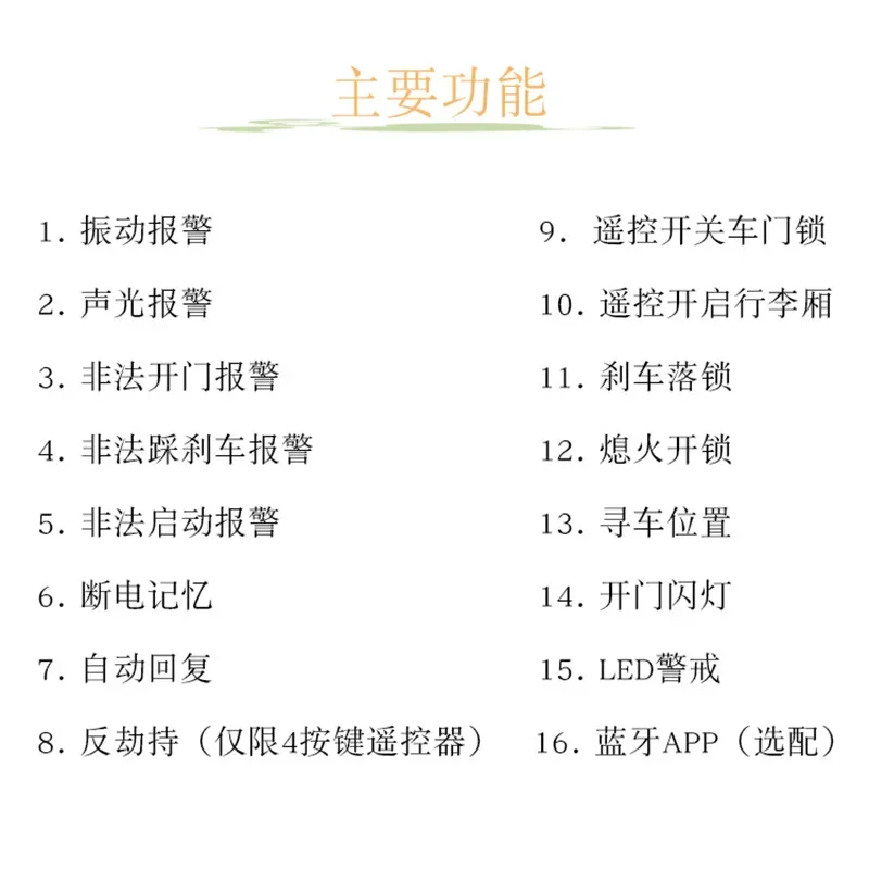 

Good Car Immobilizer Manufacturer Central Control Lock Remote Control Vibration Sensor Modified Alarm Car Anti-theft Device