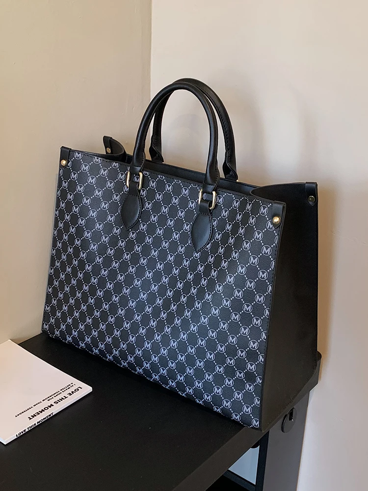 Große pu Leder Einkaufstaschen für Frauen Trend Design Pendler Arbeit a4 Schulter Seiten tasche Büro Damen Handtaschen