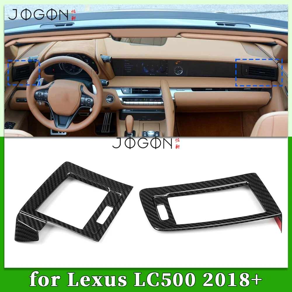 2Pcs LHD Carbon Car Interior Center Dashboard Side Air Vent Panel Cover Trim Accessories For Lexus LC LC500 LC500h 2018-2023