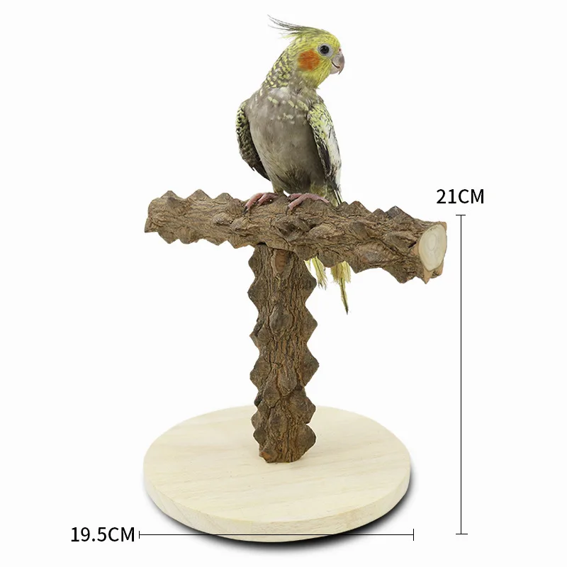 Parrot T-shaped Sichuan pepper wood game stand, bird stand, pole stand, climbing ladder, parrot toy training supplies