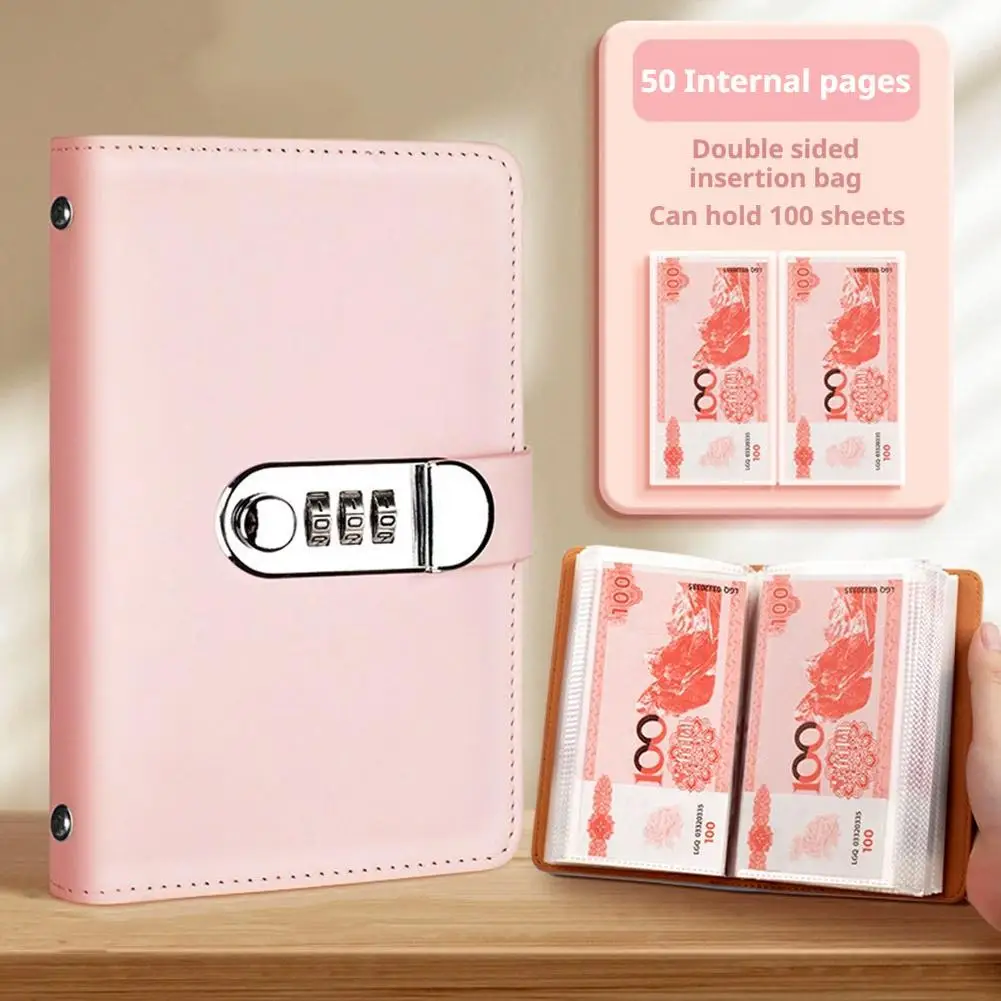 Large Capacity Money Wallet Password Lock Cash Saving Book Family Financial Management Kid's Coin Saving Memorial Note Storage