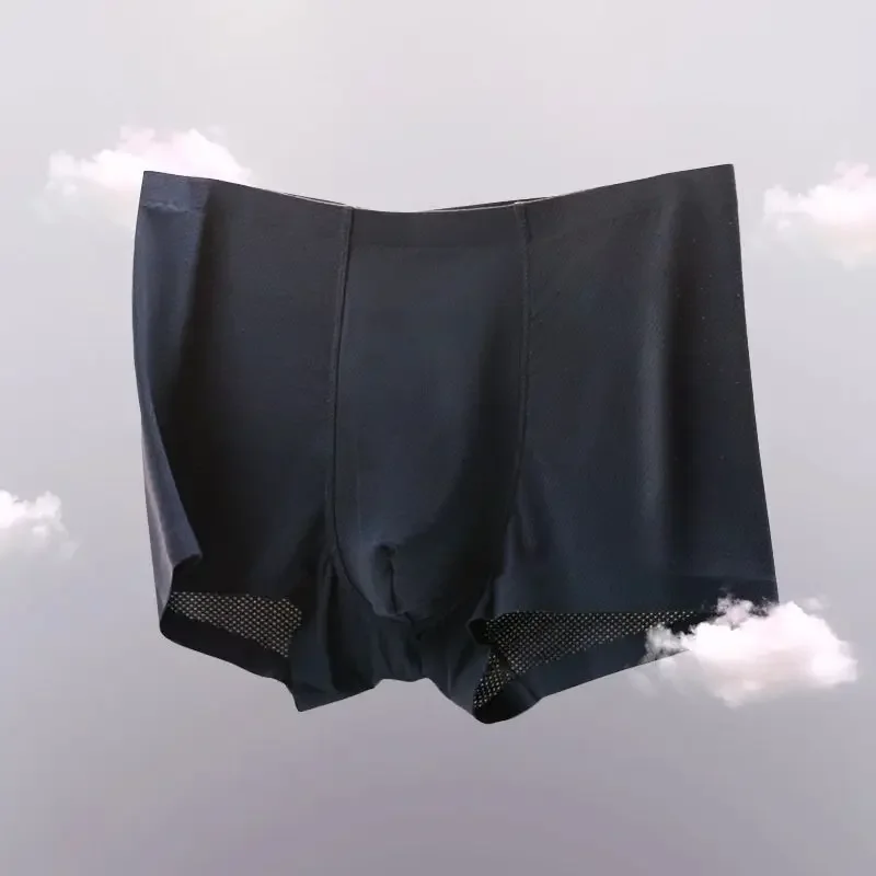 Pantalones planos antibacterianos de grafeno mejorados transpirables de verano de 3 uds, pantalones finos de cuatro esquinas sin costuras con hilo de hielo, estilo de una sola pieza