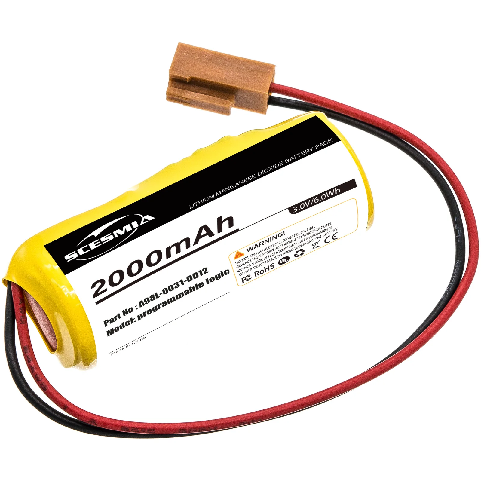 

2000mAh Battery For Fanuc LX98L-0031-0012 FDK CR8-LHC GE A02B-0200-K102 A98L-0031-0012 Le Blonde A98L00310012