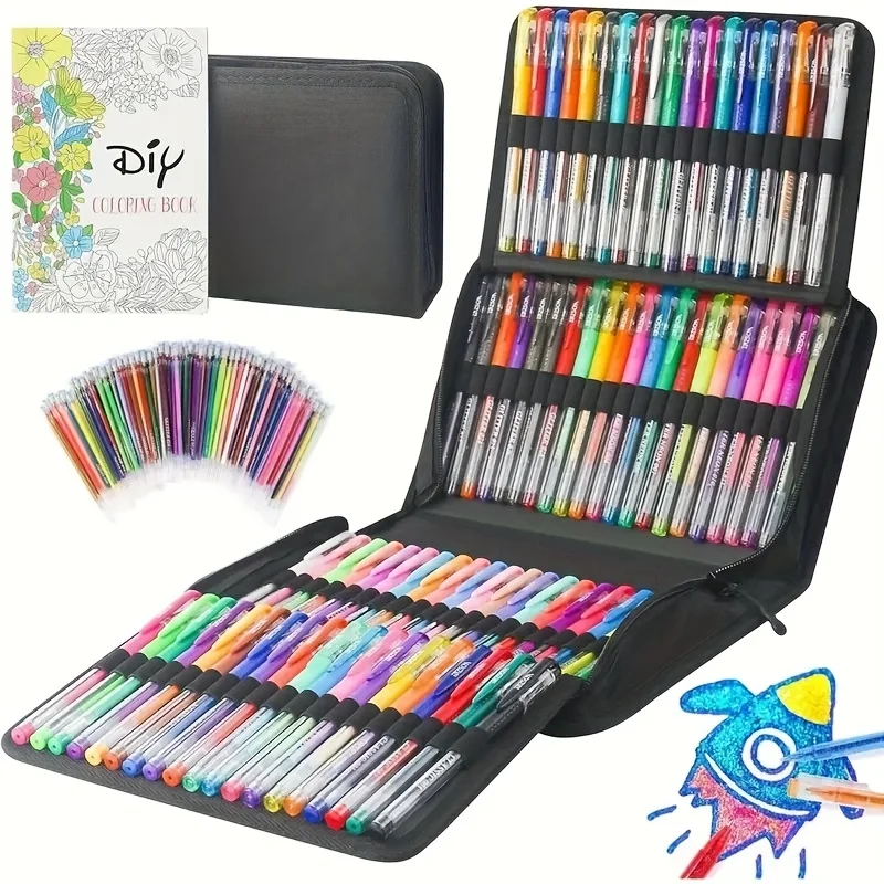 160 Pack Gel Pen For Adults Coloring Books, Fine Tip Gel Pen 80Artist Pens Include 80 Colored Pens, 80Refills, for Drawing Journaling Craft Art Supplies