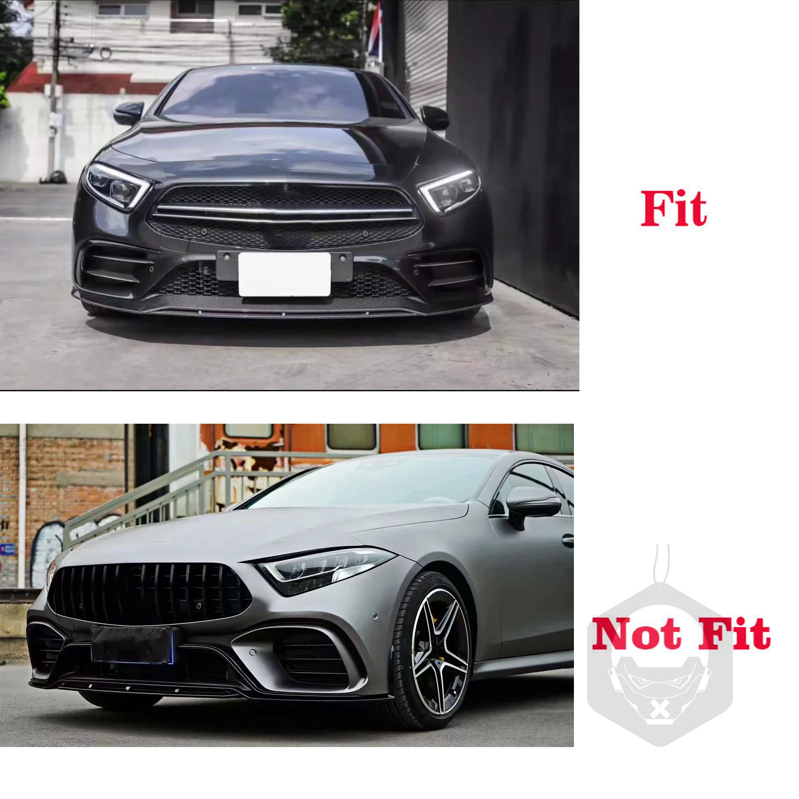 For Benz CLS C257 CLS260 CLS300 CLS450 CLS53 2019-2022 Real Carbon Fiber Front Bumper Fog Light Vent Splitter​ Car Accessories