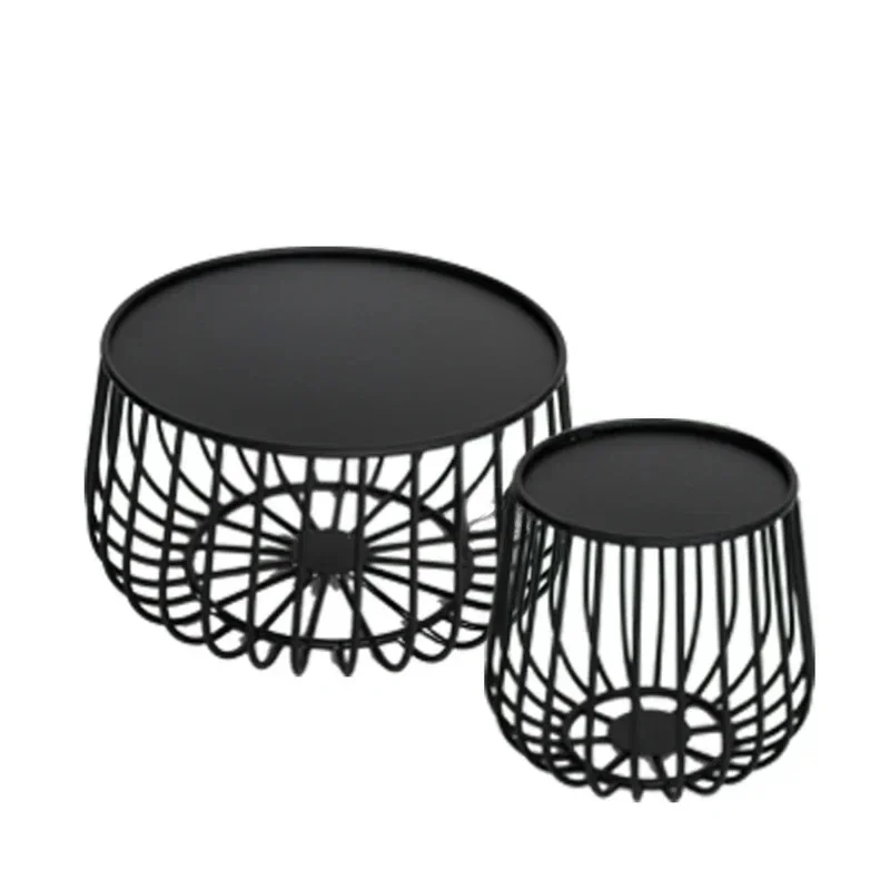 

Nordic simple black Iron Coffee Table for Living Room Industrial Style Creativity Table Small Apartment Round tea Table