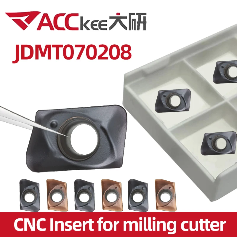 ACCKEE JDMT070204R JDMT070208 Small Diameter Angle Cleaning Milling Cutter Insert for ESE ASM CNC Cutter Shank Carbide Tool JDM