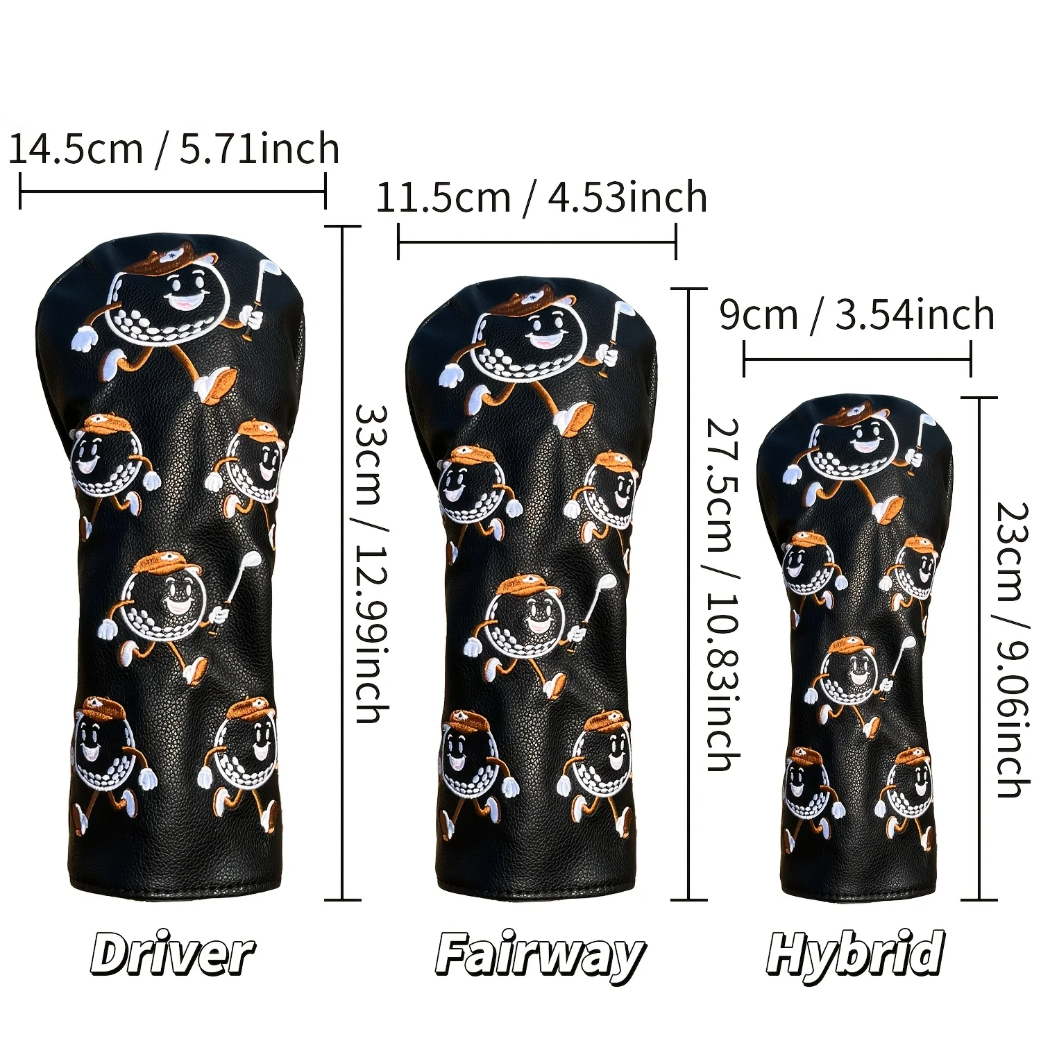 Fun Style Golf Club Covers for 1pc/4pcs Driver, Fairway, Hybrids - Head Covers for Golf Clubs, Driver Headcover Funny view 6