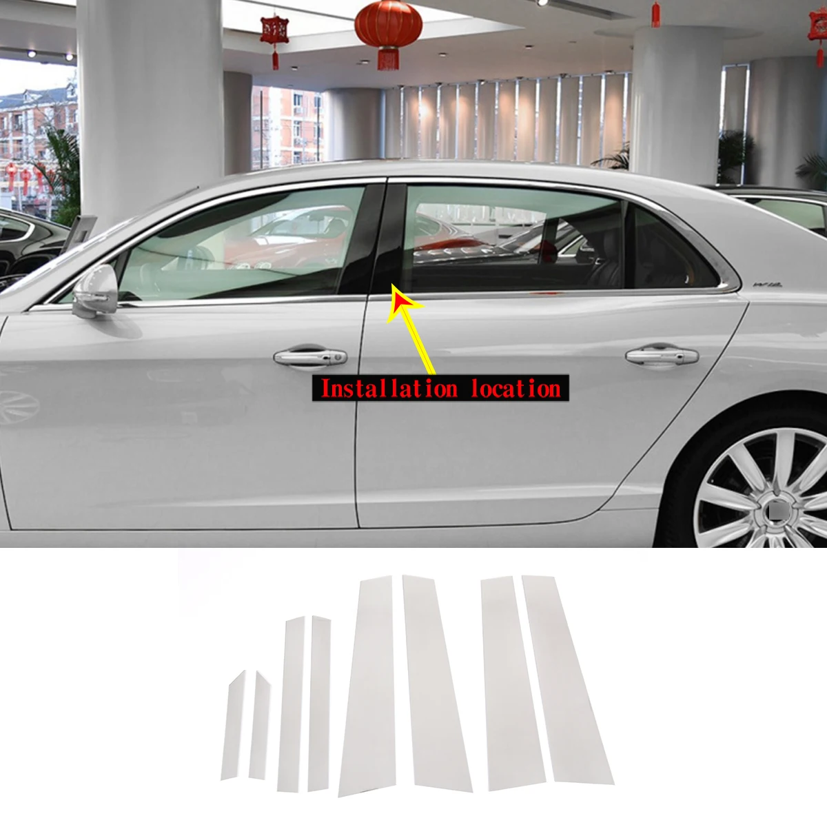 

Алюминиевый сплав для Bentley Flying прямой 2013-19, автомобильная дверь, окно, центр B, столб, фотомагнитная наклейка, автомобильные аксессуары