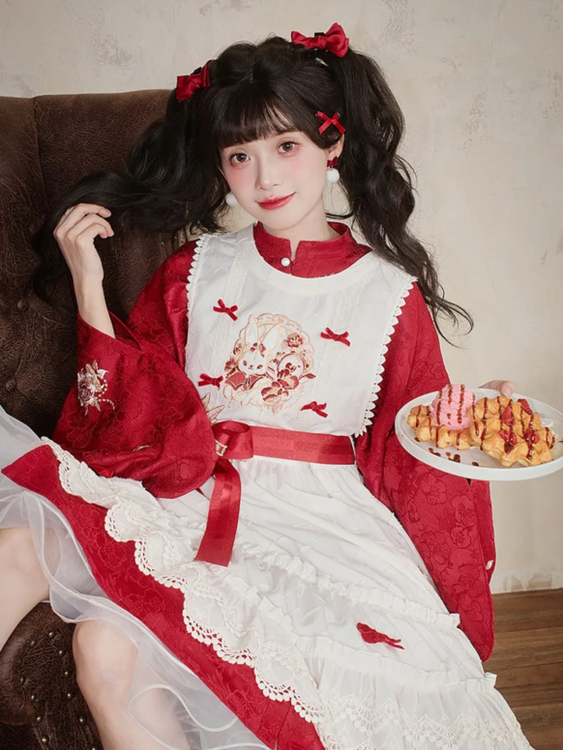 

Новогодняя фиеста, карнавал, Хэллоуин, косплей, ханьфу, женская длинная рубашка с воротником-стойкой, длинная рубашка с воротником-стойкой