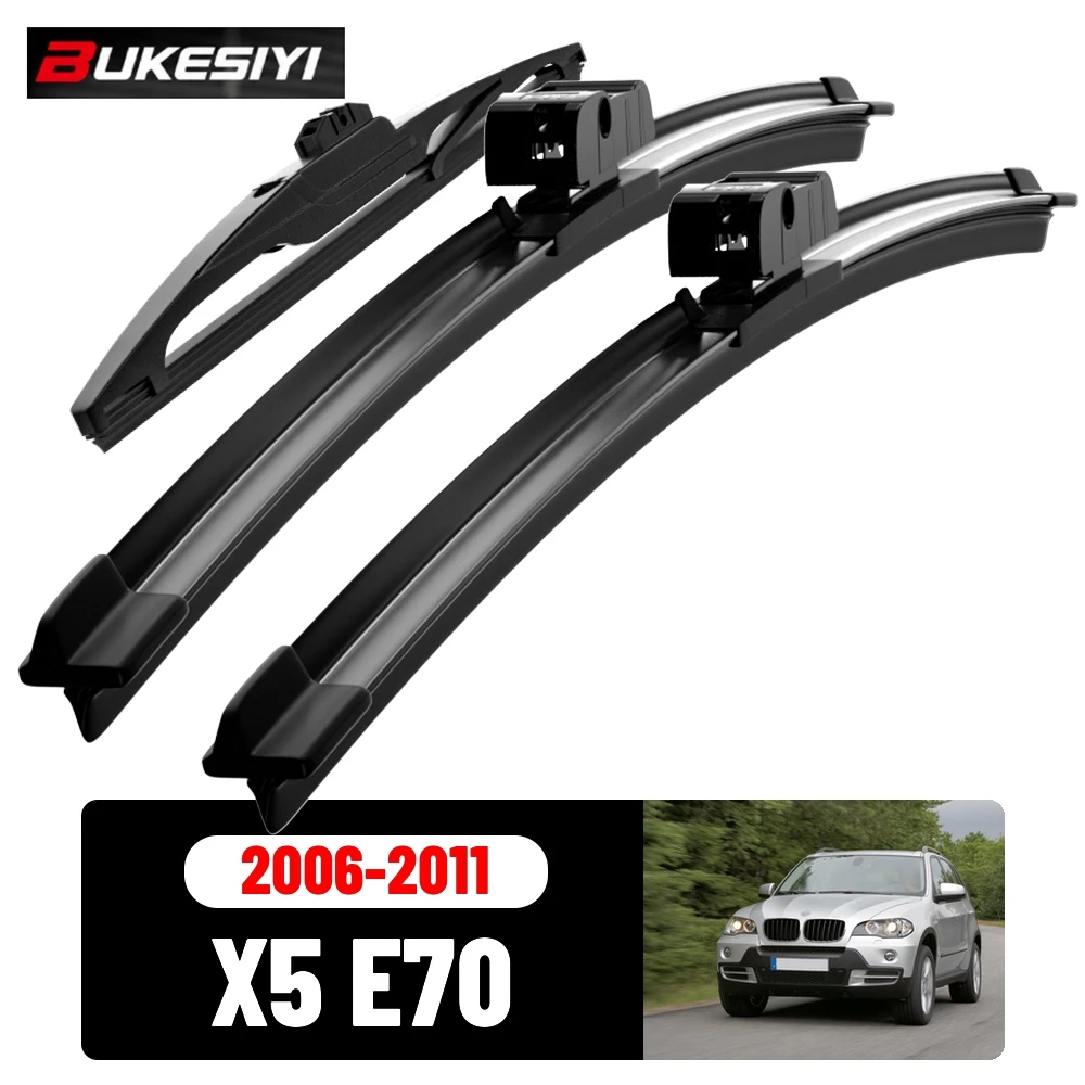 Front & Rear Wiper Blades Set For BMW X5 E70 2006-2011 2007 2008 2009 2010 Silent Windscreen Wipers Accessories 24"20"15"