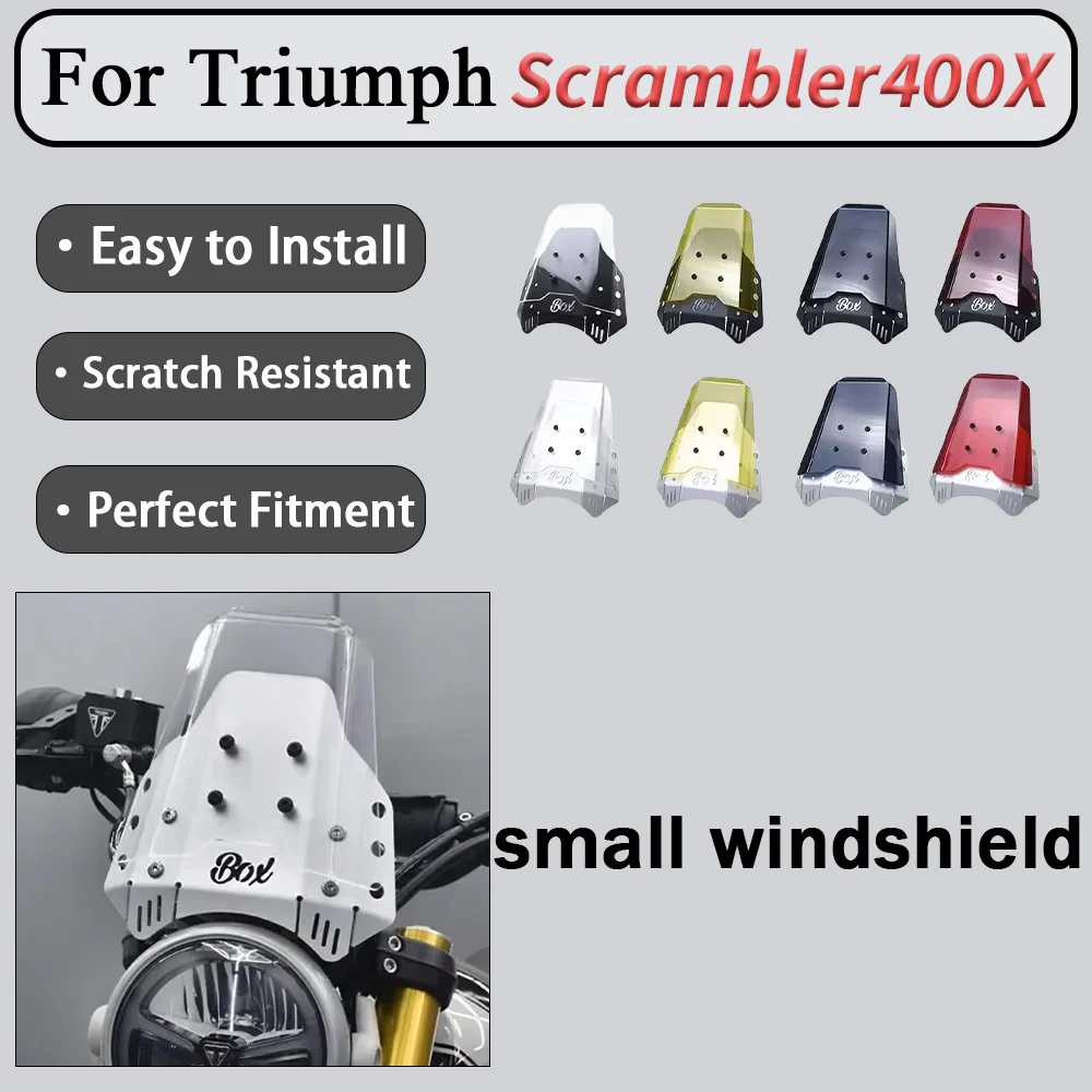 For Triumph Scrambler400X aluminum alloy transparent small windshield front windshield decorative cover accessories