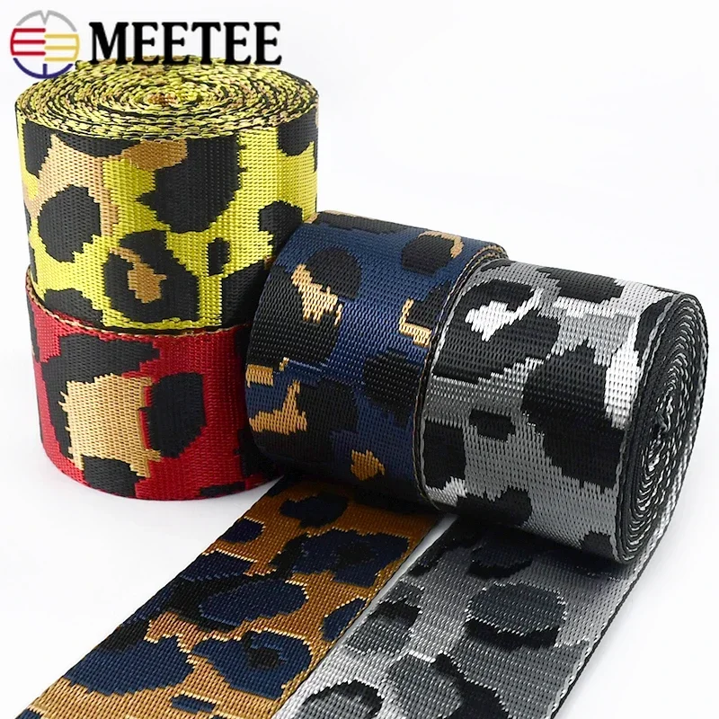 1-10Meters 50mm Nylon Webbing Tapes 1.5mm Thick Jacquard Ribbon For Bag Strap Garment Belt Bias Binding DIY Sewing Accessories