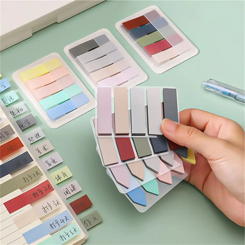 100Sheets Morandi Colorful Index Flag Memo Pad Paster Sticker Vintage Novelty Notepad Bookmark School Stationery Supplies