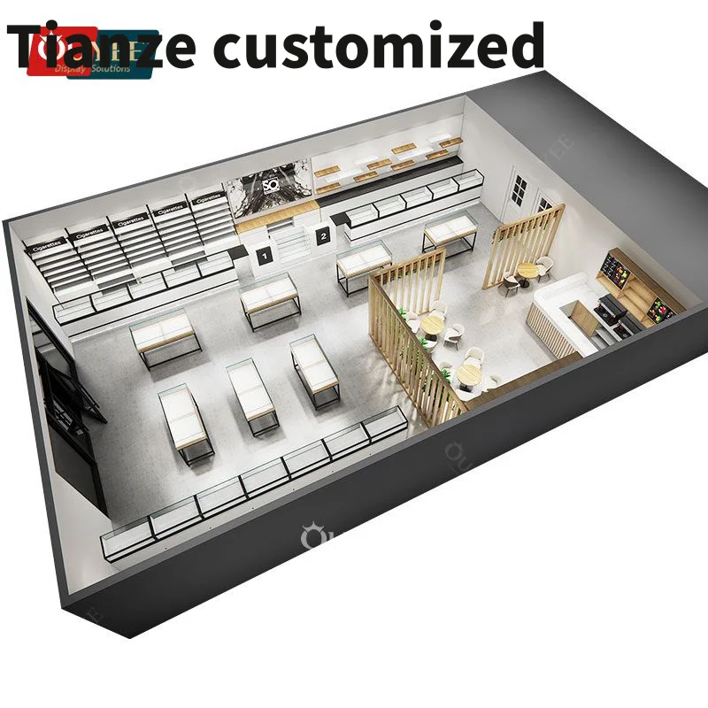 

Customized-Custom Wall Cabinet Wooden Shop Display Showcase Dispensary Furniture Shelf Smoke Shop Furniture