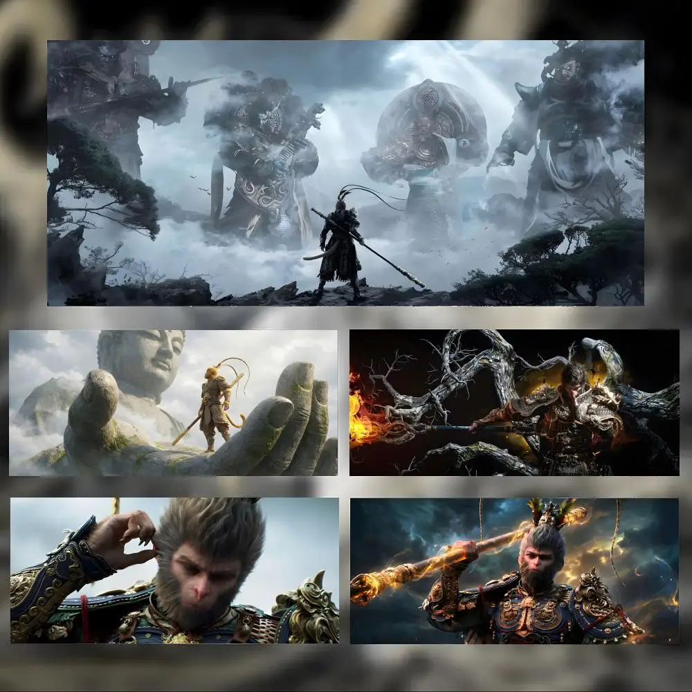 Episches Cooles Spiel B-Black Myth Wukong Mauspad Großes Dickes Schreibtischpad mit Genähten Kanten Gaming-Mausmatte für PC